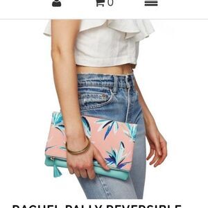 Rachel Pally Mint & Peach Tropical Clutch, NWOT
